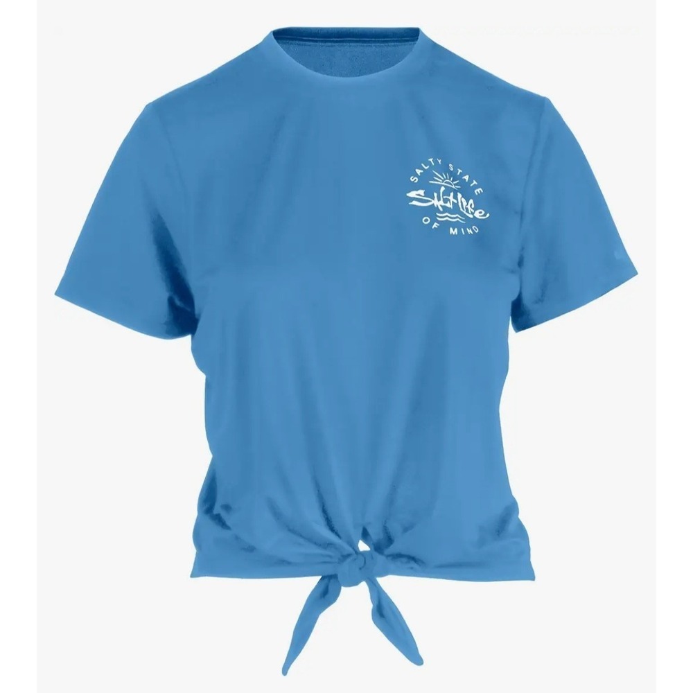 Salt Life Women's On The Radar SLX Short Sleeve Stretch Fit Shirt Large Blue NWT